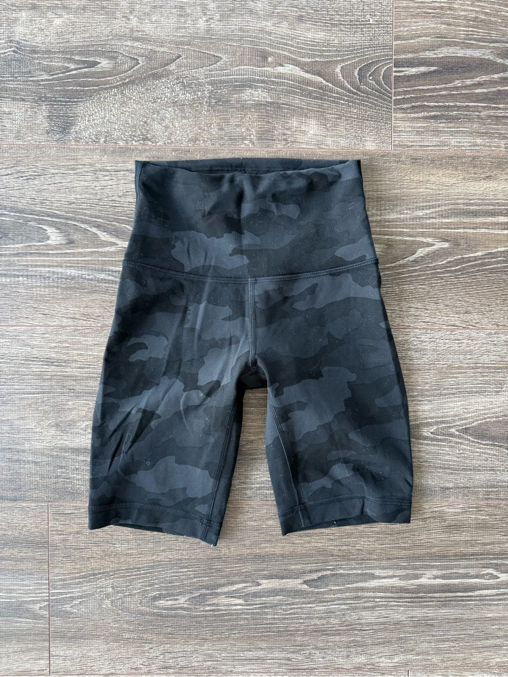 lululemon Black Camo High-Rise Athletic Shorts